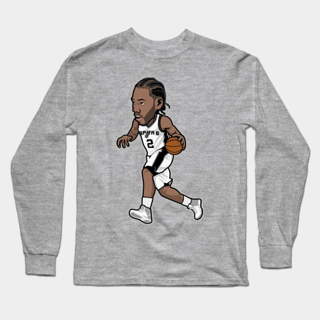 Kawhi Leonard Cartoon Fan Long Sleeve T-Shirt by ray1007